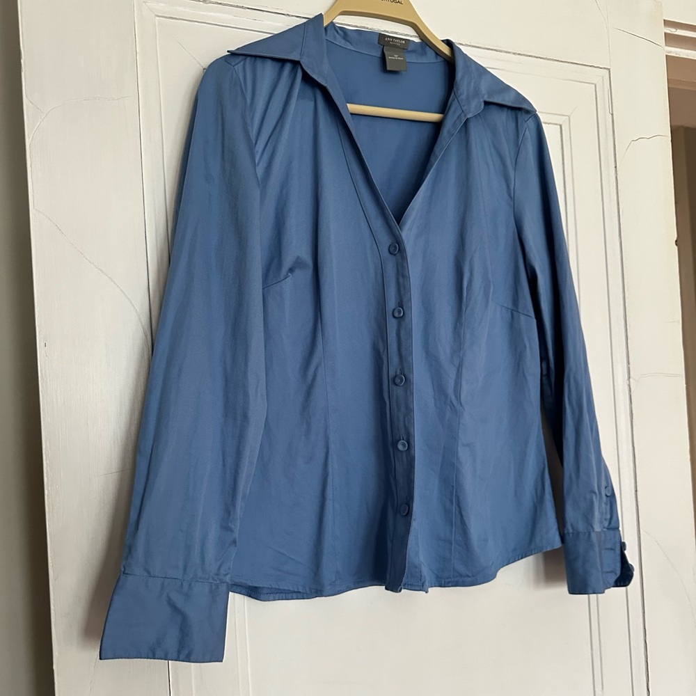 Women’s Blue Button Up Shirt